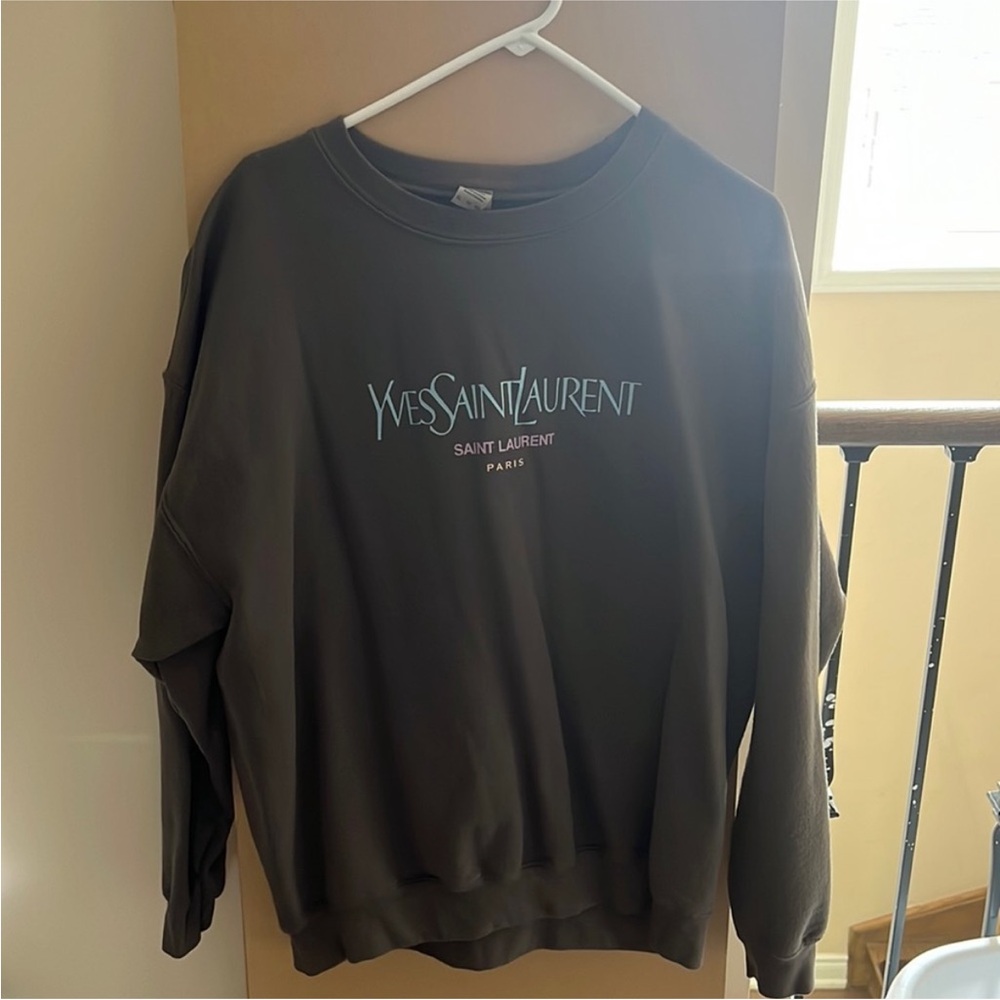 NOT AUTH. VINTAGE b00tleg Yves Saint Laurent graphic crew neck Sweatshirt